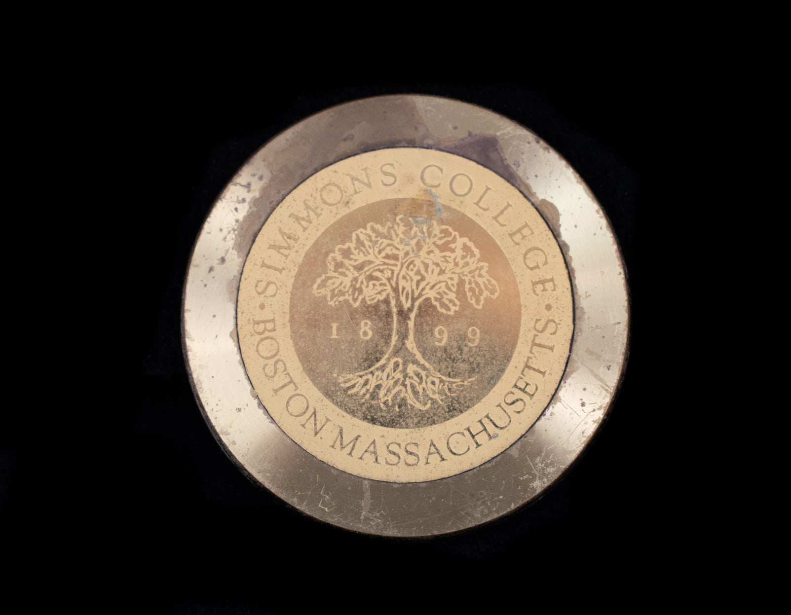 Boston Massachusetts Simmons College Vintage Gold Coin Weighted Used