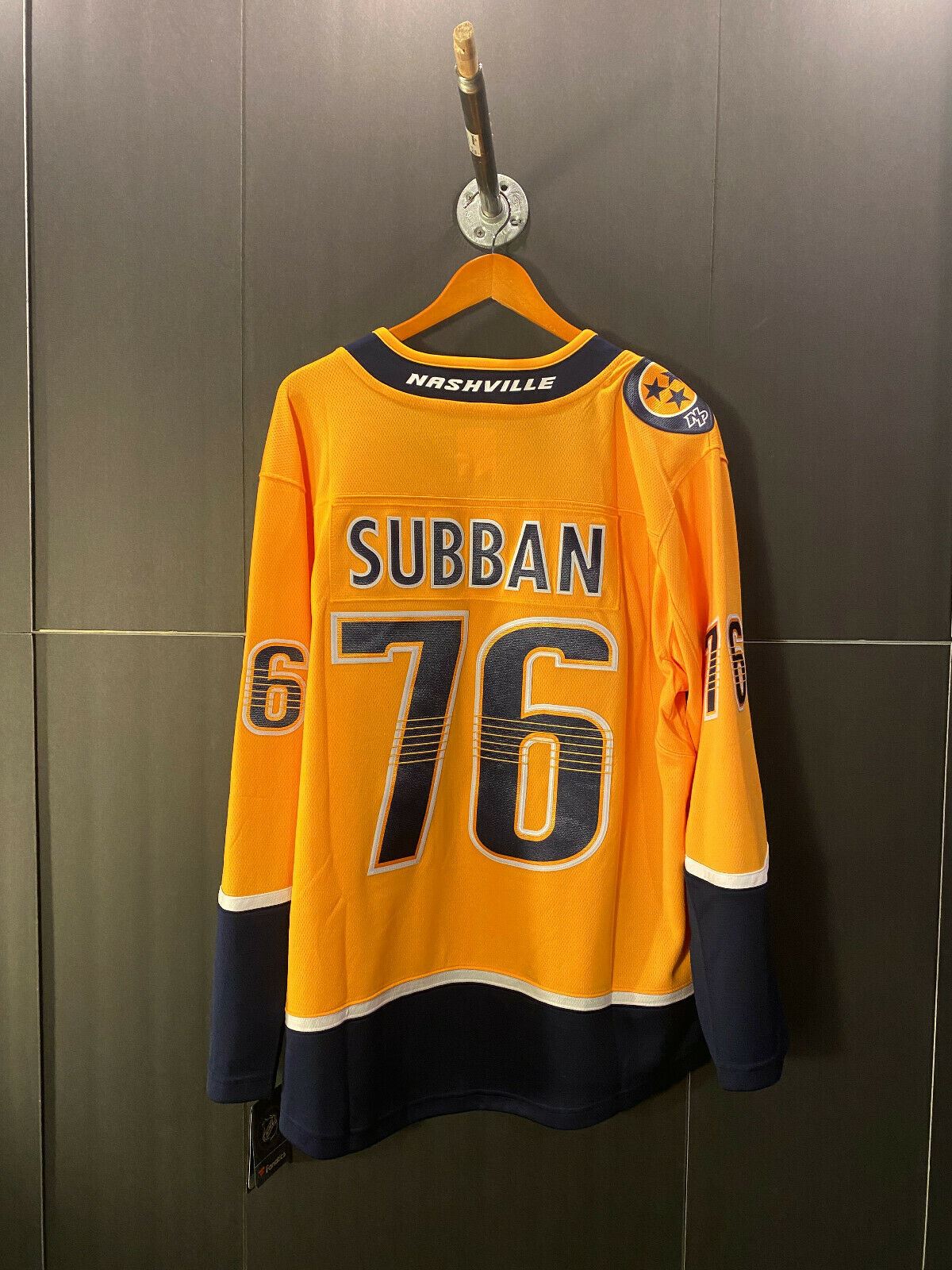Nashville Predators Hockey Jersey PK Subban Size Large Authentic Yellow