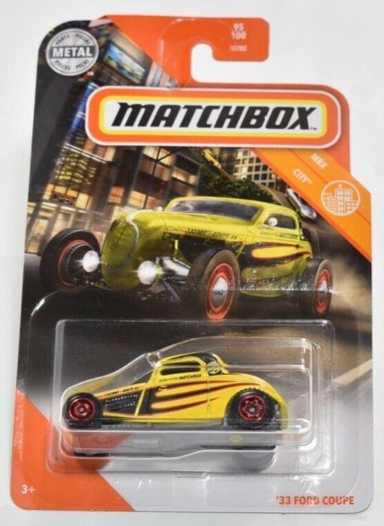 Matchbox '33 Ford Coupe #95 * Yellow * 2020 Matchbox Case W * JD21