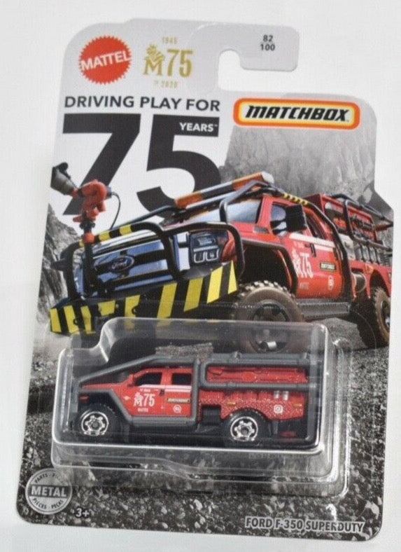 Matchbox Ford F-350 Super Duty Mattel 75th deco 2020 82/100 Die Cast Toy Car