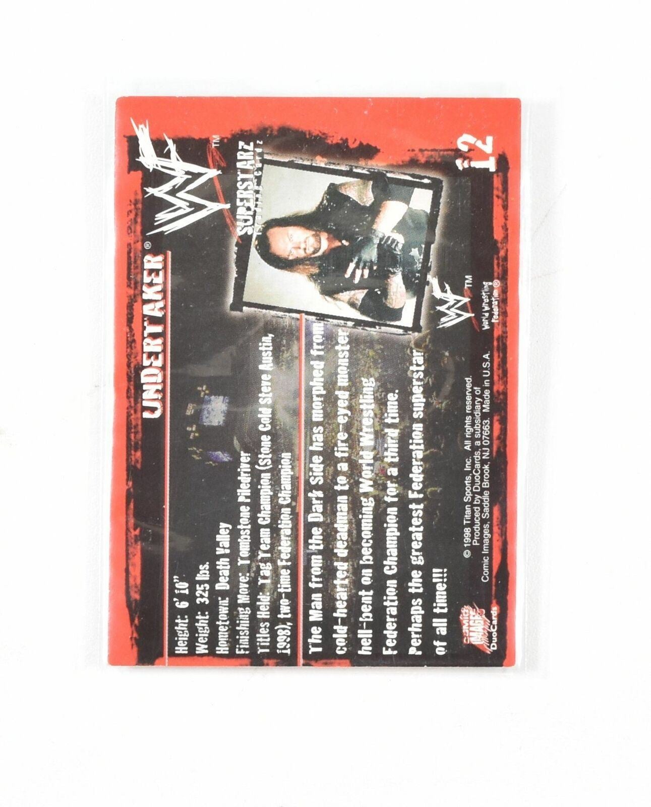 Undertaker WWF Super Starz trading Cards 12 1998 Comic Images Card
