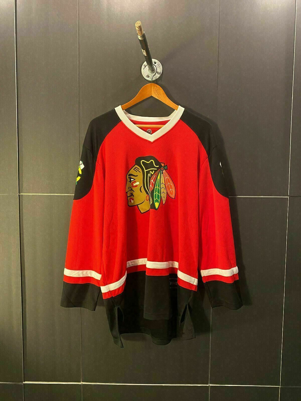 NHL Chicago Black Hawks Fanatics Blank Red Jersey Men's Size Large