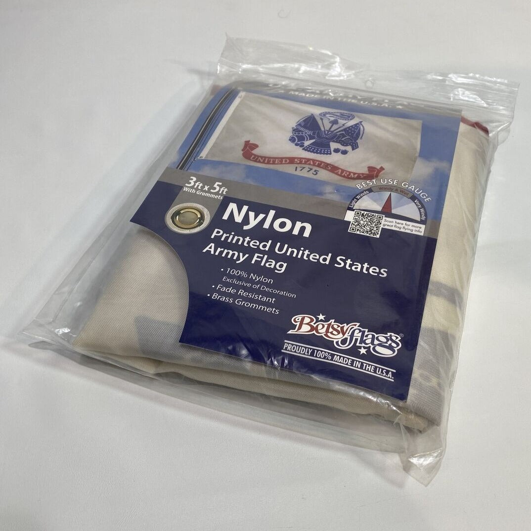 UNITED STATES ARMY 3' x 5' FLAG by BETSY FLAGS (USA) 100% NYLON