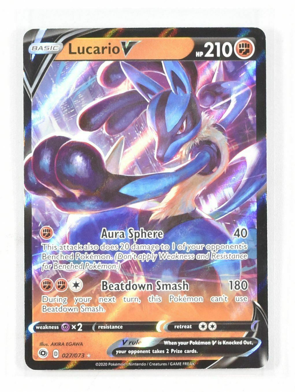 Lucario V 027 Pokemon Card 2020