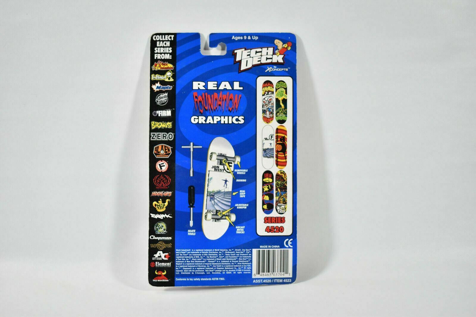Tech Deck Skateboard Finger Board Foundation 1999 X Concept Vintage