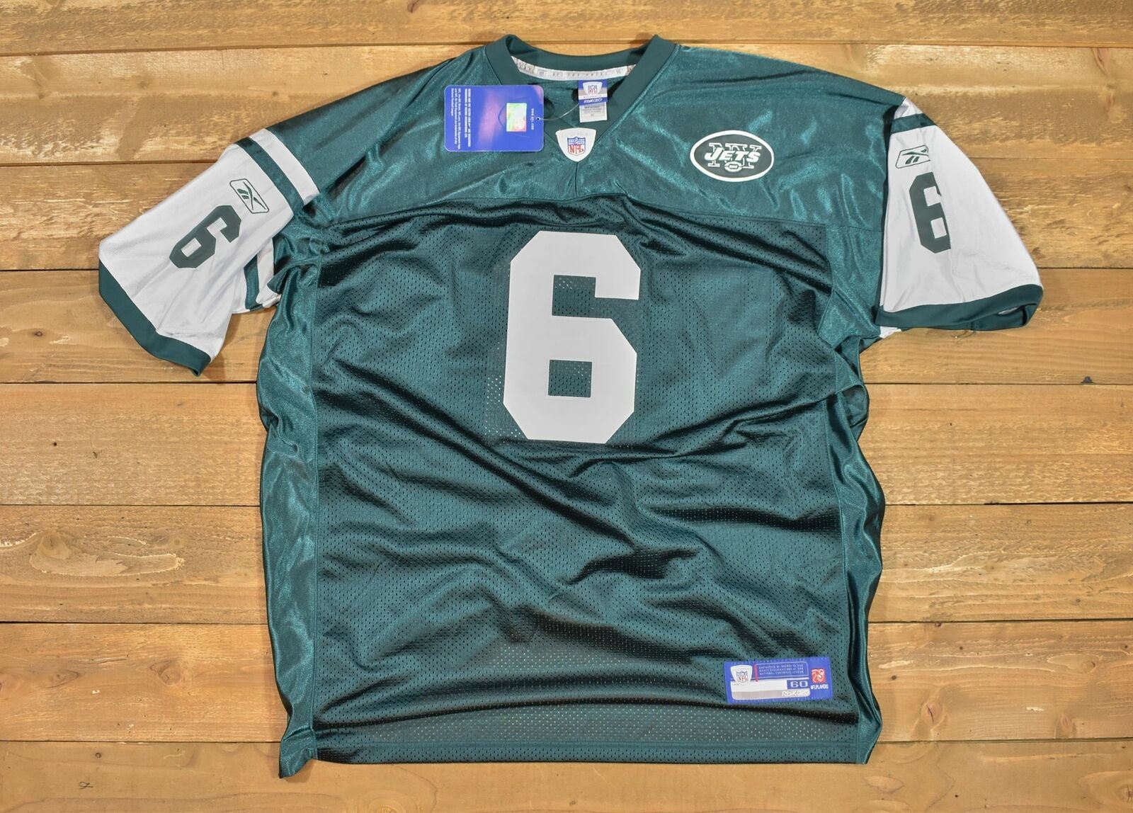 New York Jets On field Jersey 6 Authentic NFL Jersey Sanchez NEW Tags Size 60 4X