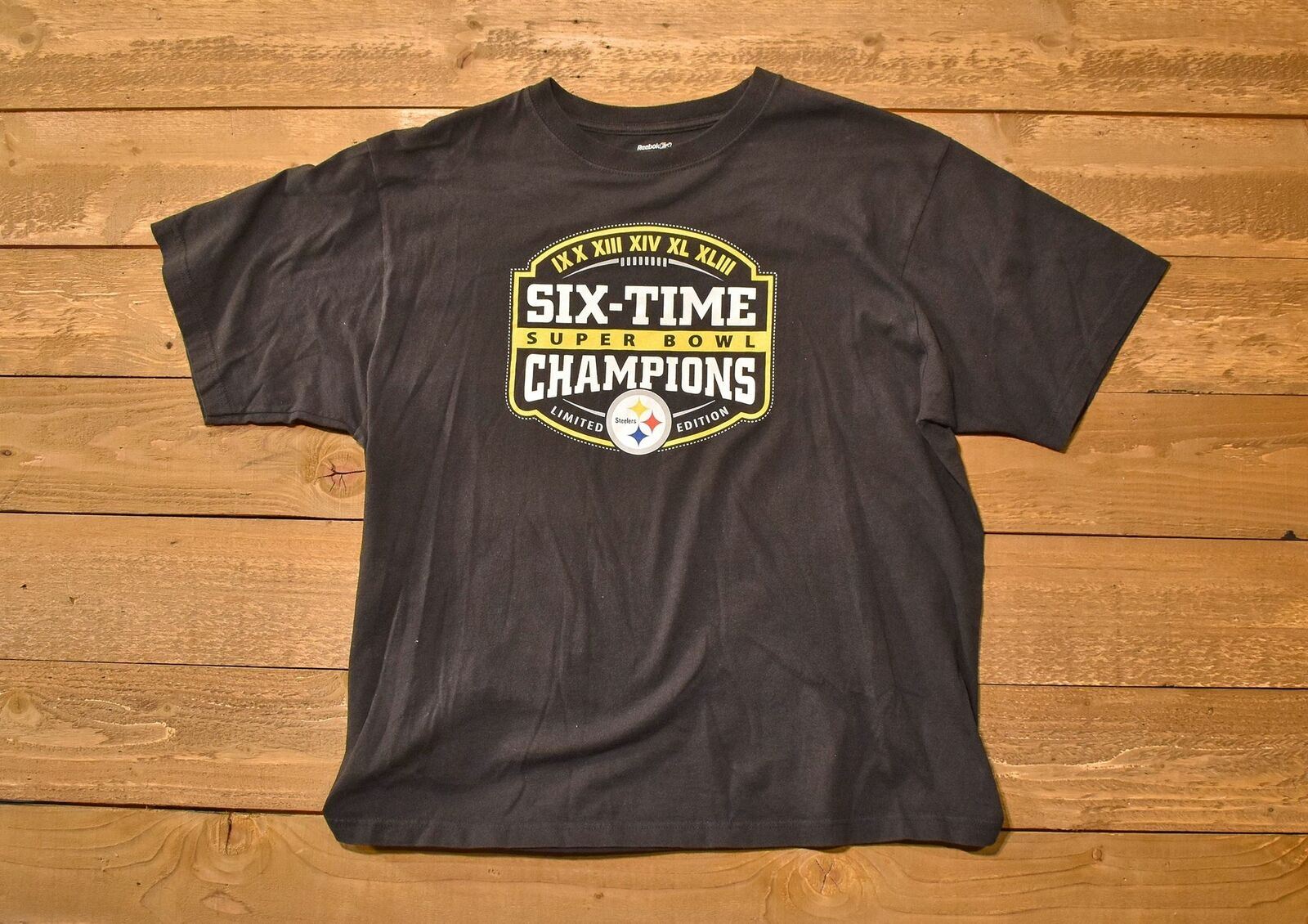 Steelers Nfl mens t-shirt XL Reebok Six time super Bowl Champions Limited Editio