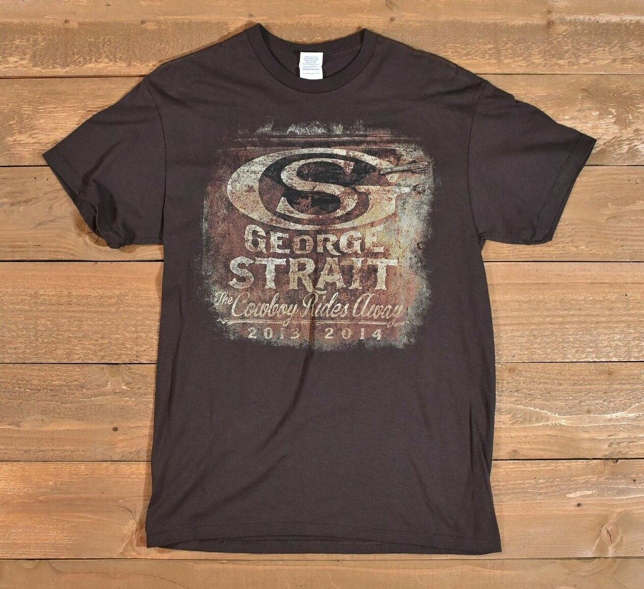 George Straight Medium Brown Shirt Authentic Tour Concert Shirt