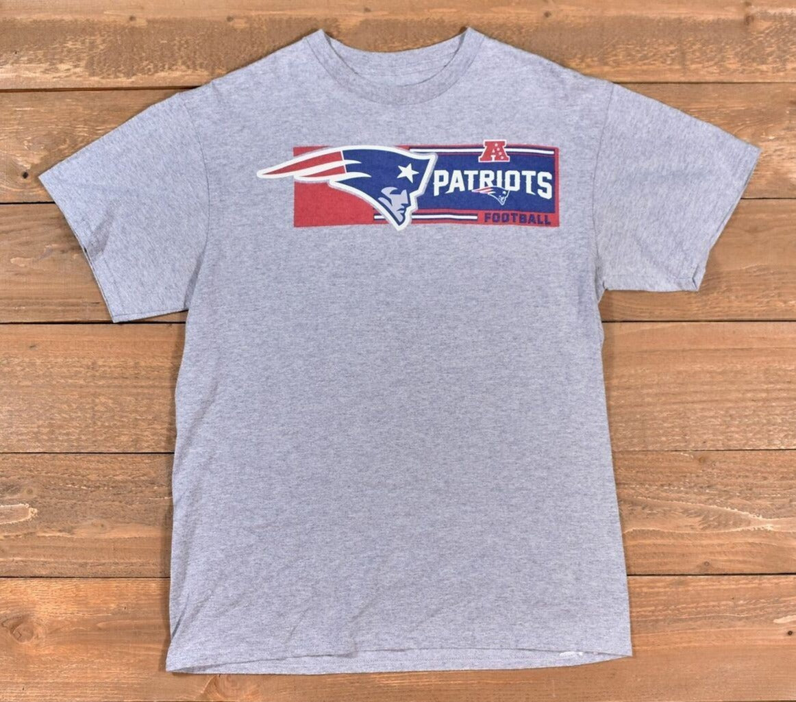 New England Patriots mens t shirt Medium authentic Team Apparel Grey NFL Football
