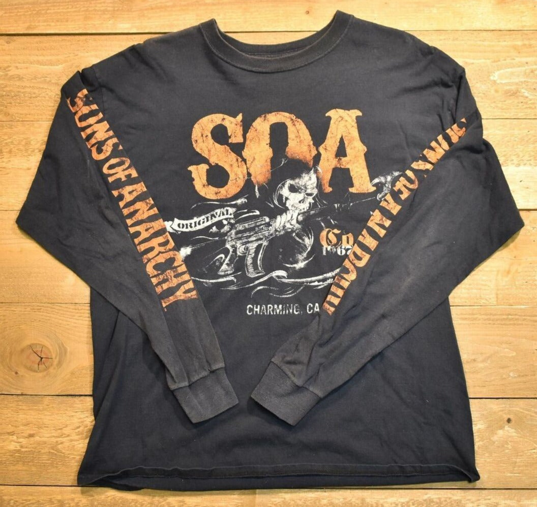 Sons of Anarchy men's X large long sleeve black T-shirt charming California auth