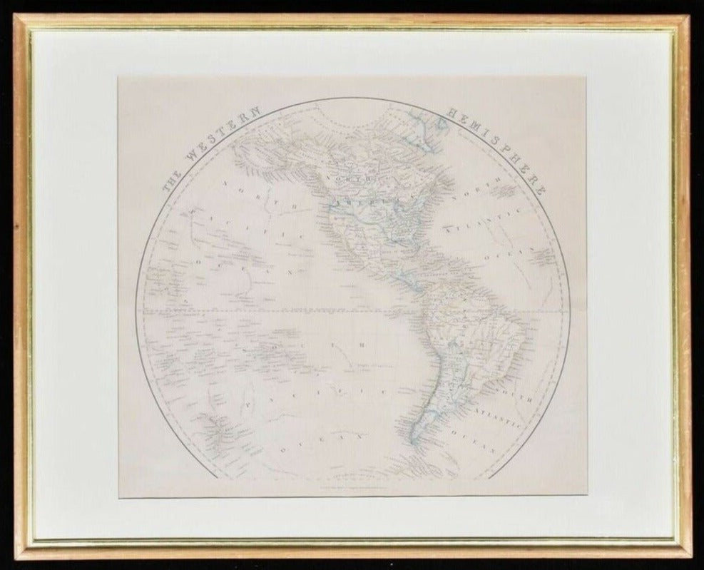 The Western Hemisphere Mapped London John Betts 7 Compton Brunswick square Frame