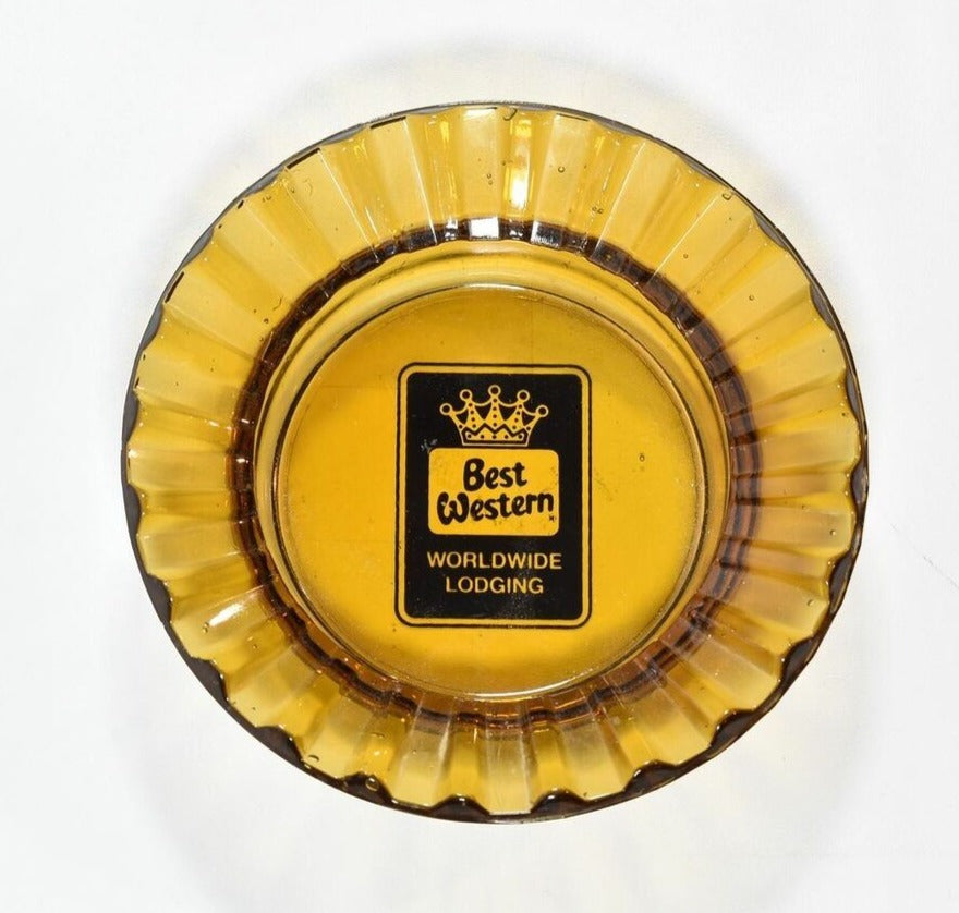 Ash tray Western Vintage Ashtray Brown Glass Used 4 inch