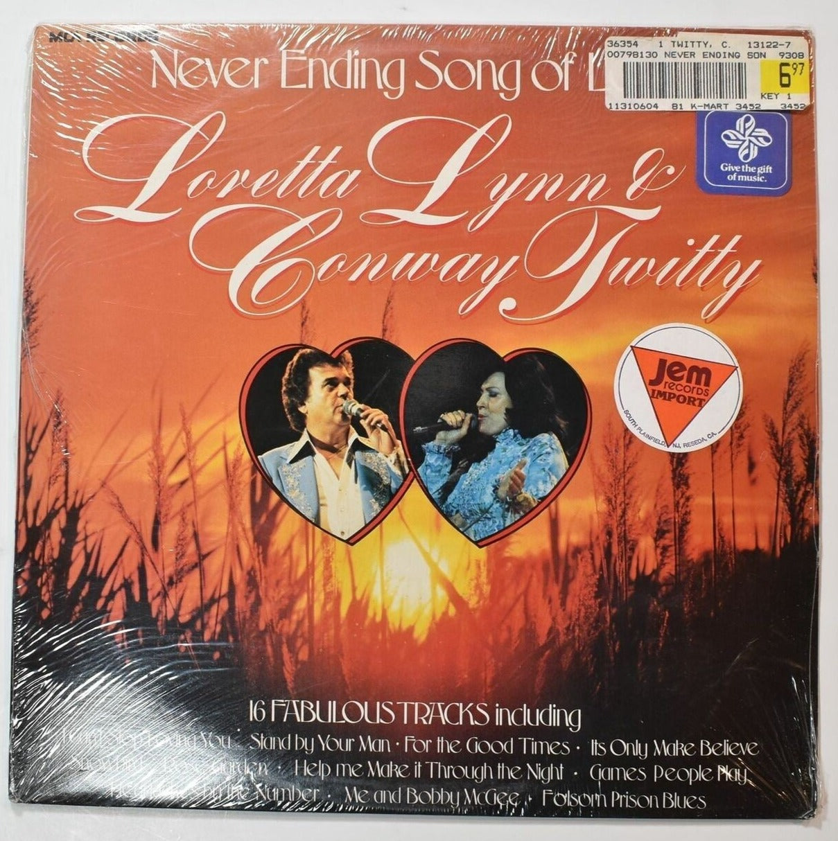Vinyl Music Record Loretta Lynn and Conway Twitty record never ending songs of l