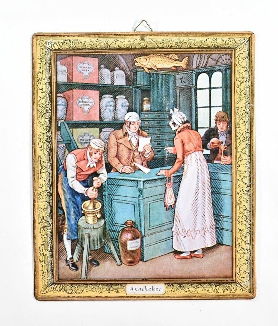 Apotheker Vintage Marketplace Photo Metal 7 x 8 Used