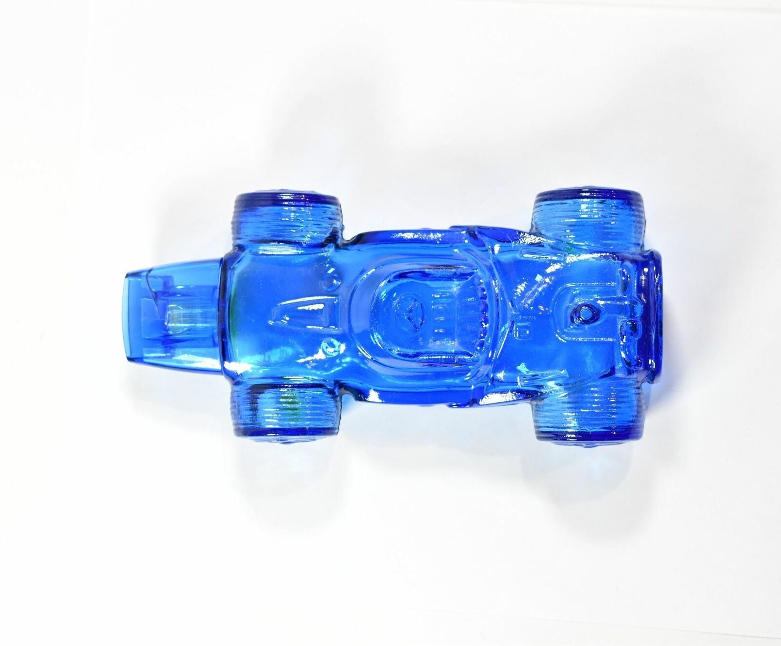 Avon Bottle Cobalt Blue Glass Race Car Winner Wild Country After Shave Decanter