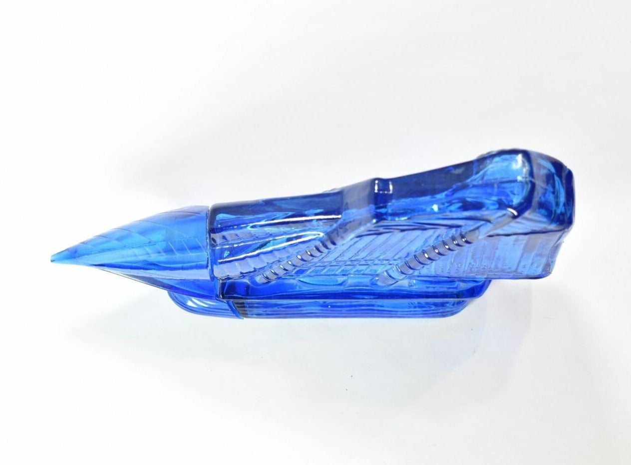 Avon Vintage American Schooner Ship Blue Bottle Decanter Cobalt Spicy After Shave
