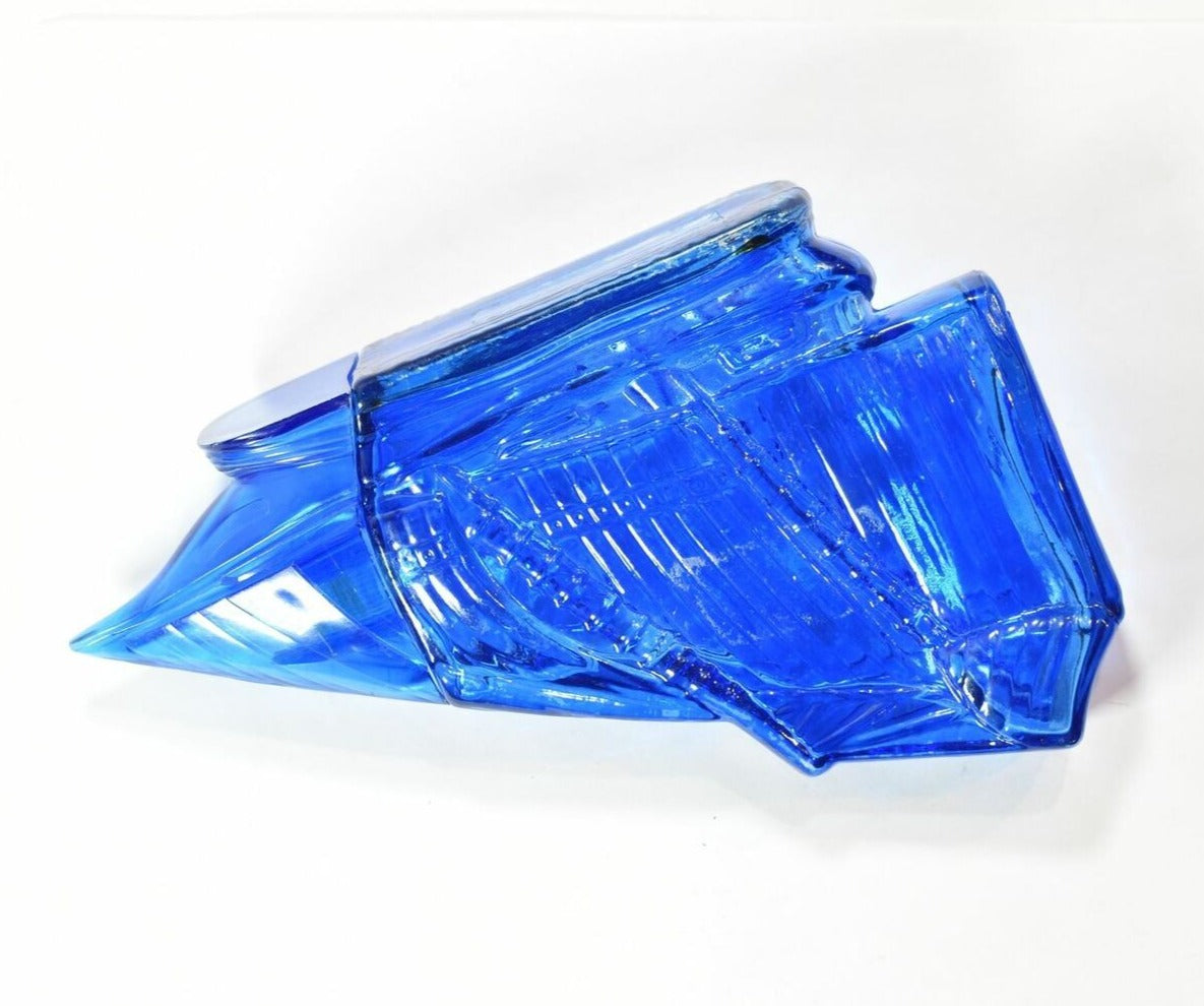 Avon Vintage American Schooner Ship Blue Bottle Decanter Cobalt Spicy After Shave
