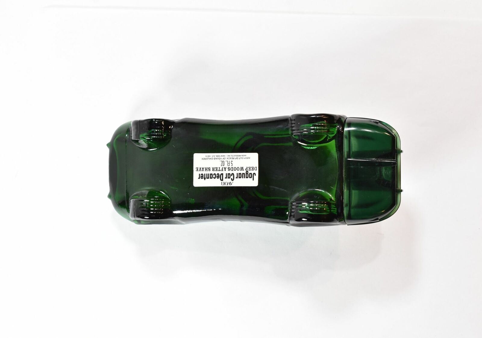 Avon Jaguar Car Decanter Glass Bottle Car Deep Woods After Shave 5FL. Oz Used Fi