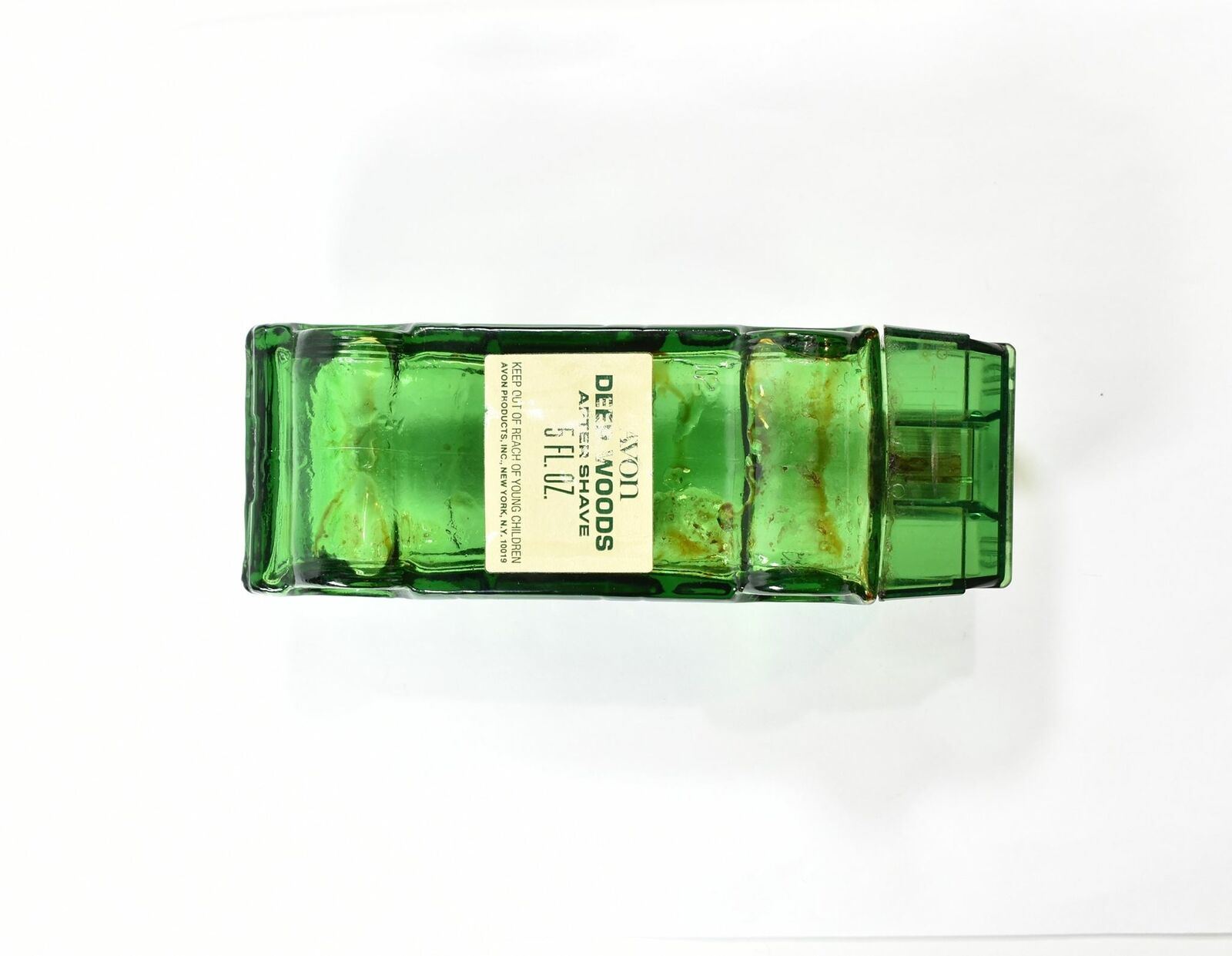 Avon Green Truck Deep Woods After Shave 5 FL. Glass Bottle Used