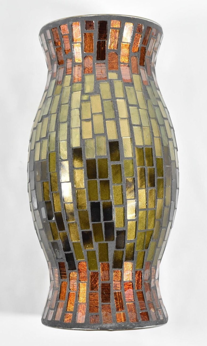 Stained Glass Vase Used 10 Inch tall Home decor Light Top replacement