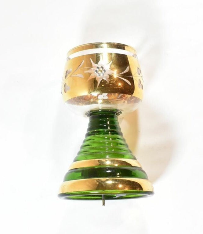 Christmas Holiday Musical Cup Green gold Used decor cup