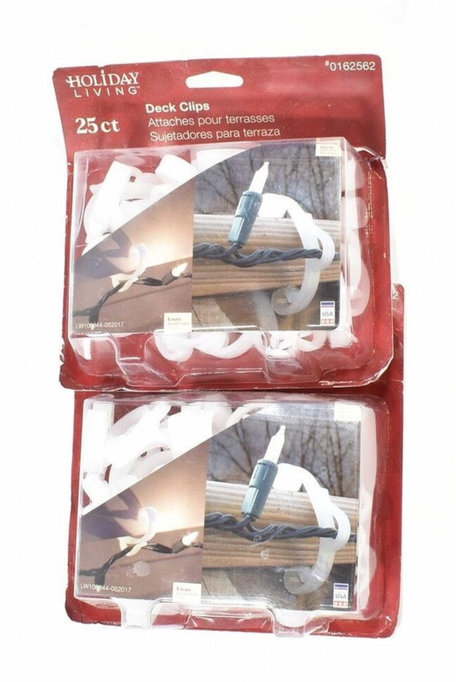 Christmas Tree 25ct Deck Clips Christmas Lights clips NEW 2 Pack