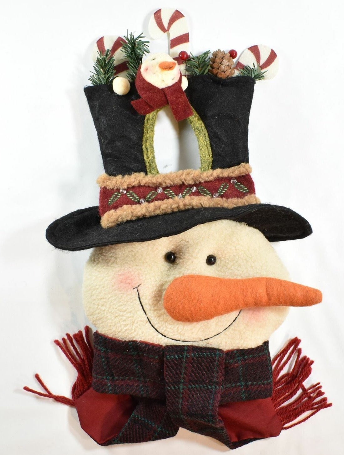 Christmas Door Hanging Snowman Holiday Christmas Decor Used 15 inch
