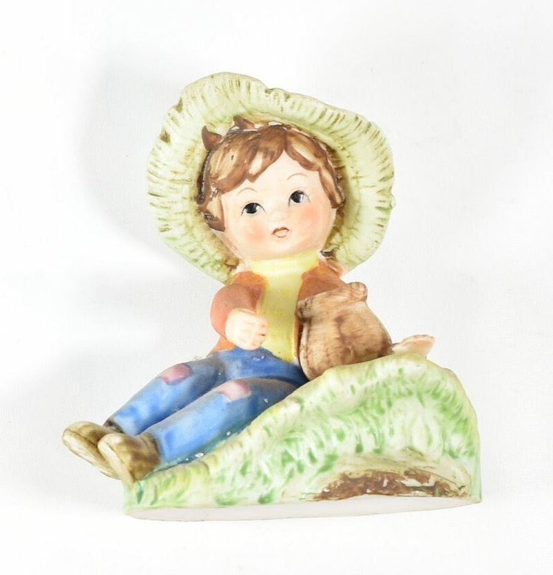 Ceramic Figure Young Boy 3 inch Figure Used