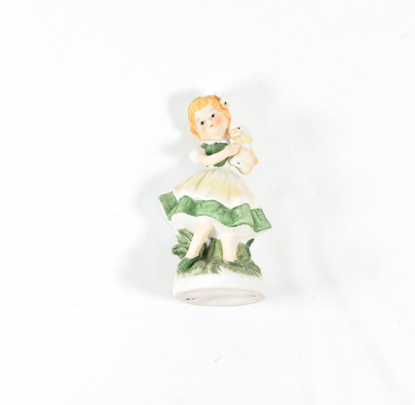 Ceramic Figure 5 inch Girl Little Girl Puppy Used
