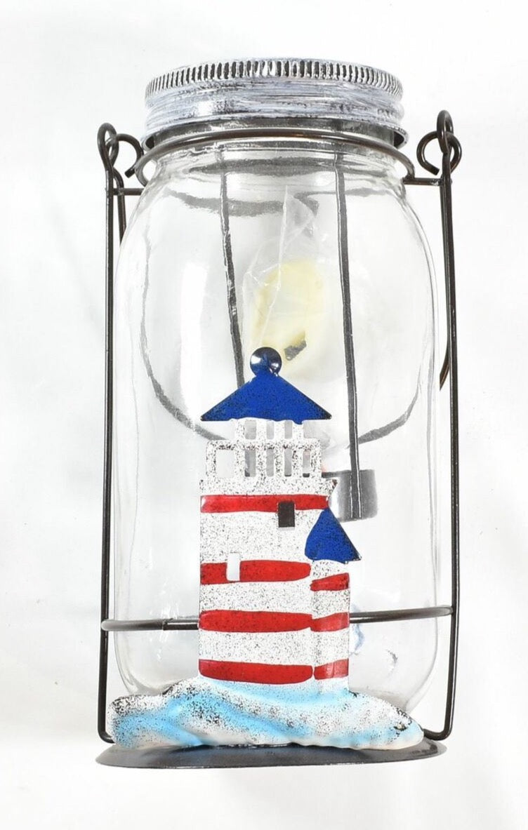 Hanging Candle Jar Unused Lighthouse Home Decor NEW