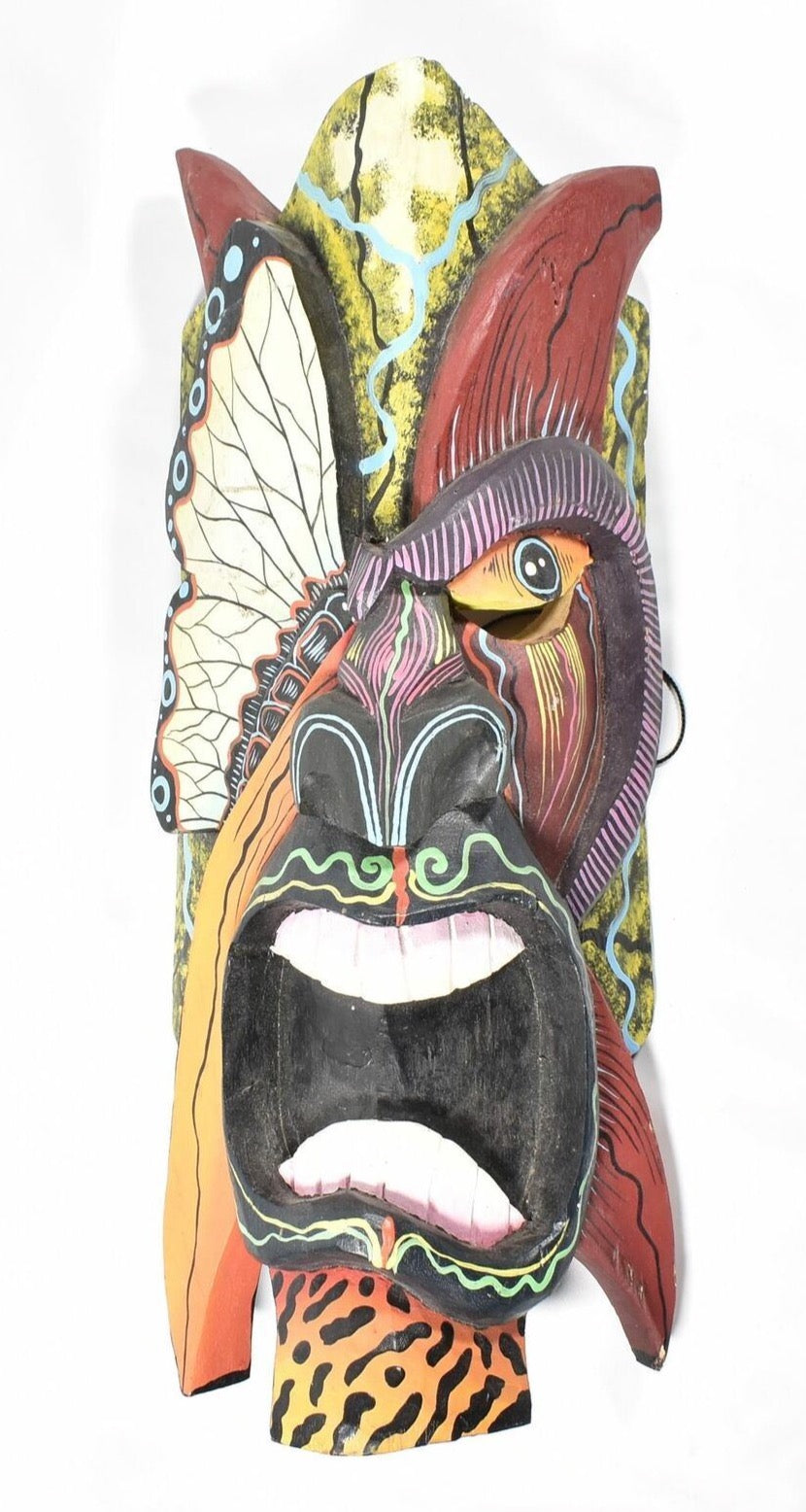 Tiki Mask used Custom Made 16 x 6 Hand made Wood Island Mask