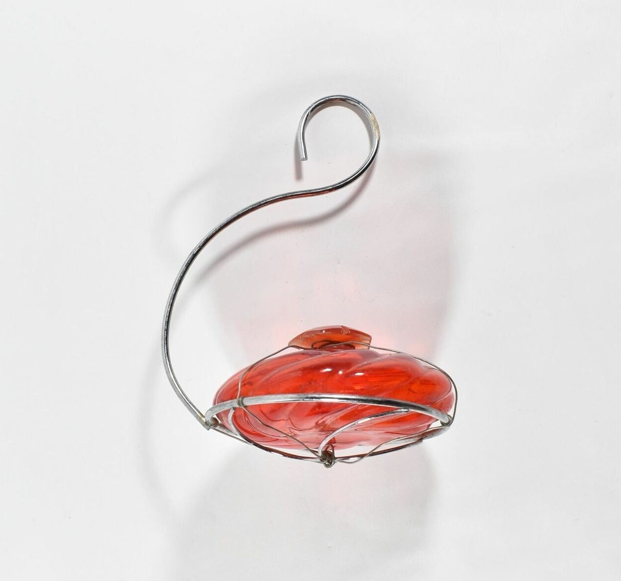 Garden Decor Hanging Red Glassware used Silver 9 inch