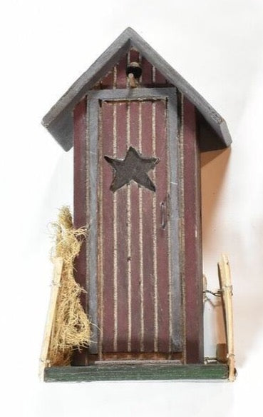 Christmas Decor wooden Outhouse decorative display themed holiday Used