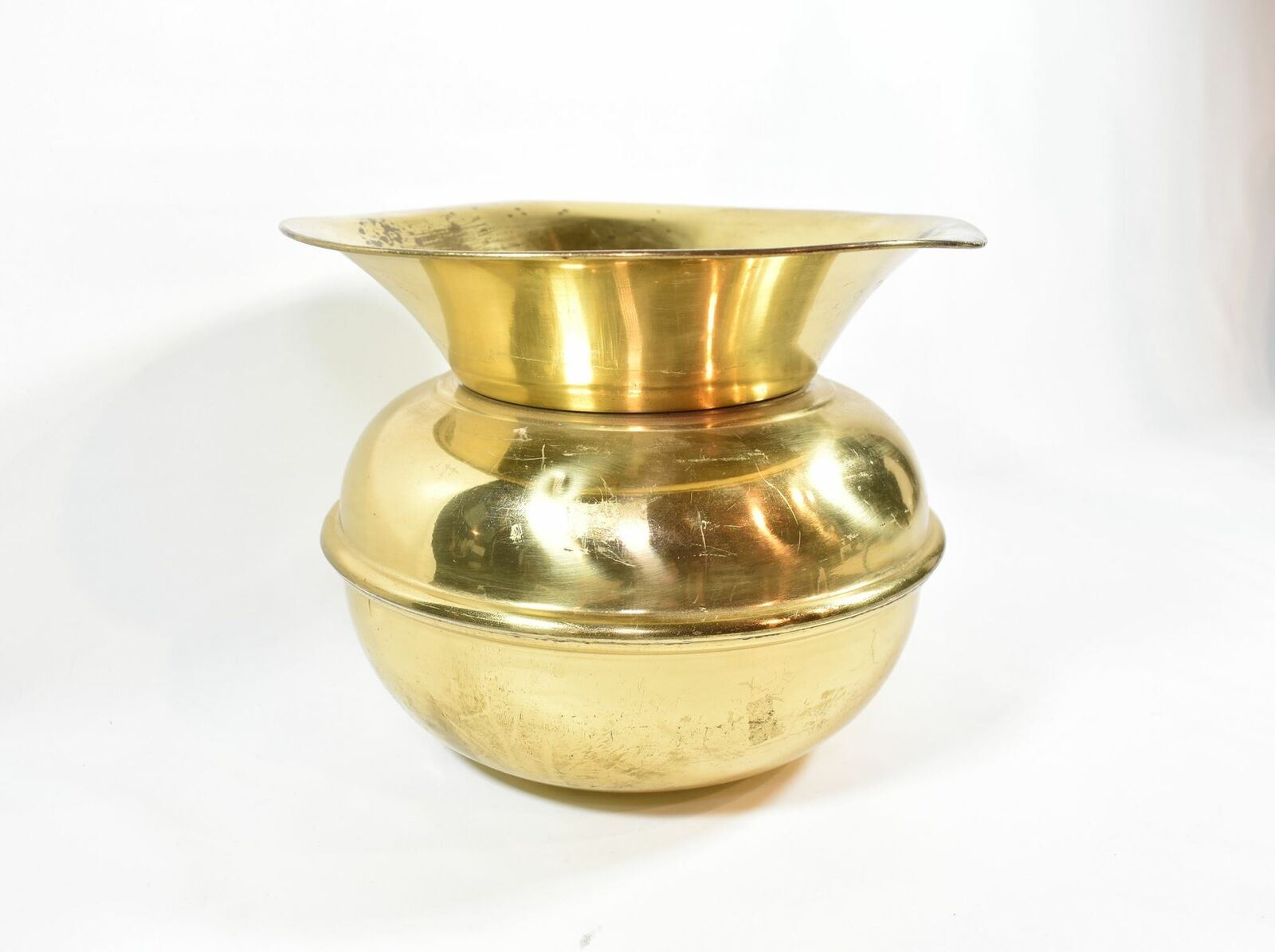 Vintage Brass Chewing Tobacco Spittoon Western Decor Nice