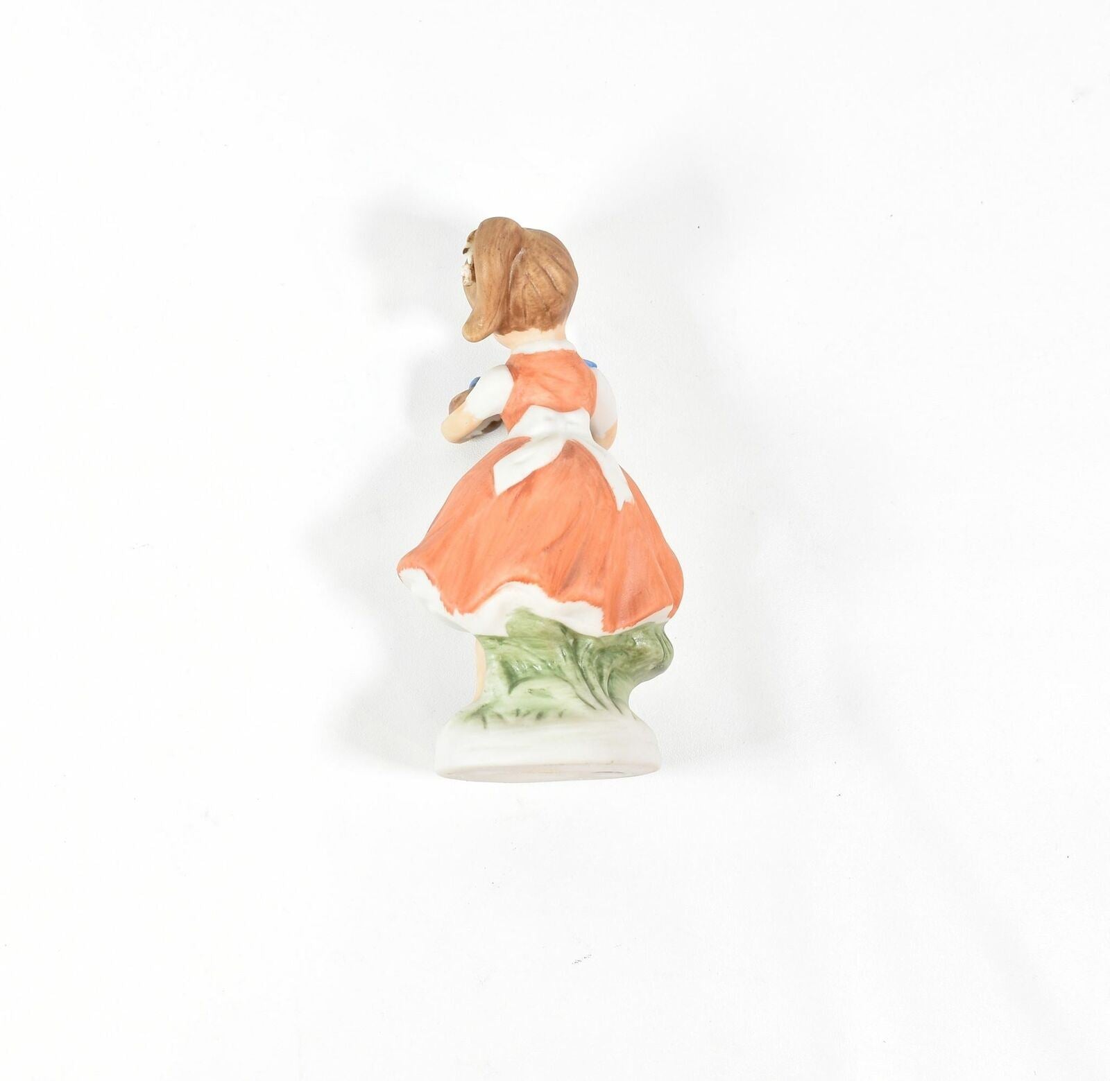 Vintage Girl with Blue Bird Figurine Napcoware Made in Poland Porcelain 5inch