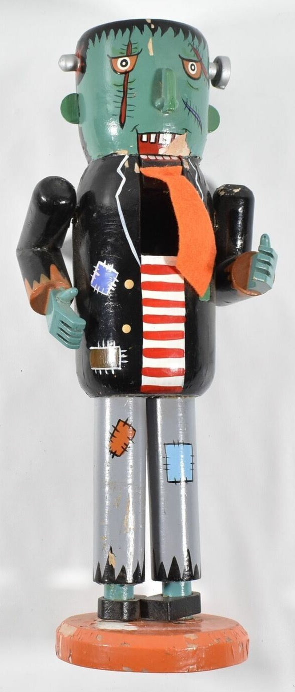 Nut Cracker Halloween holiday Statue Chipped Frankenstein 14 x 5