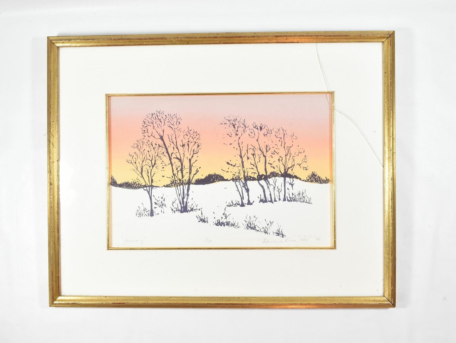 Edward Rice January Original Artwork Hand Painted - Signed C7X 182 Framed