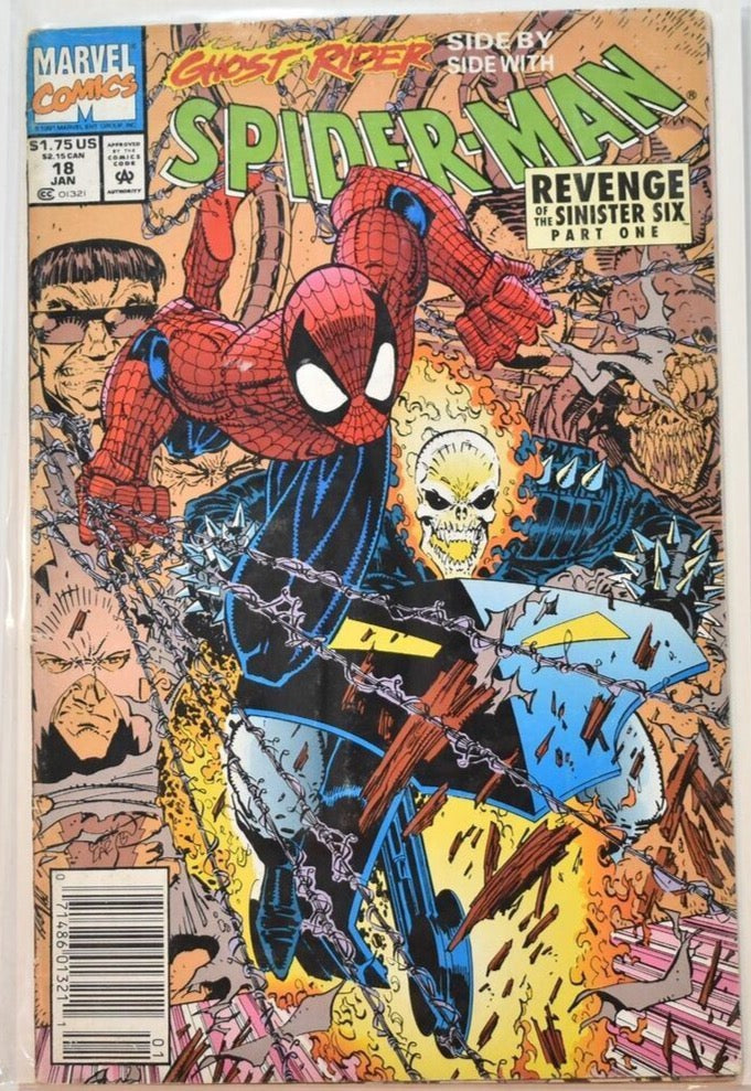Spider Man Ghost Rider 18 Comic Book Revenge of the Sinister Six Marvel