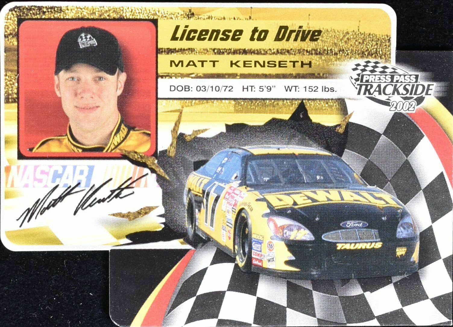 Matt Kenseth License to drive Press Pass nascar racing LDP 17/36