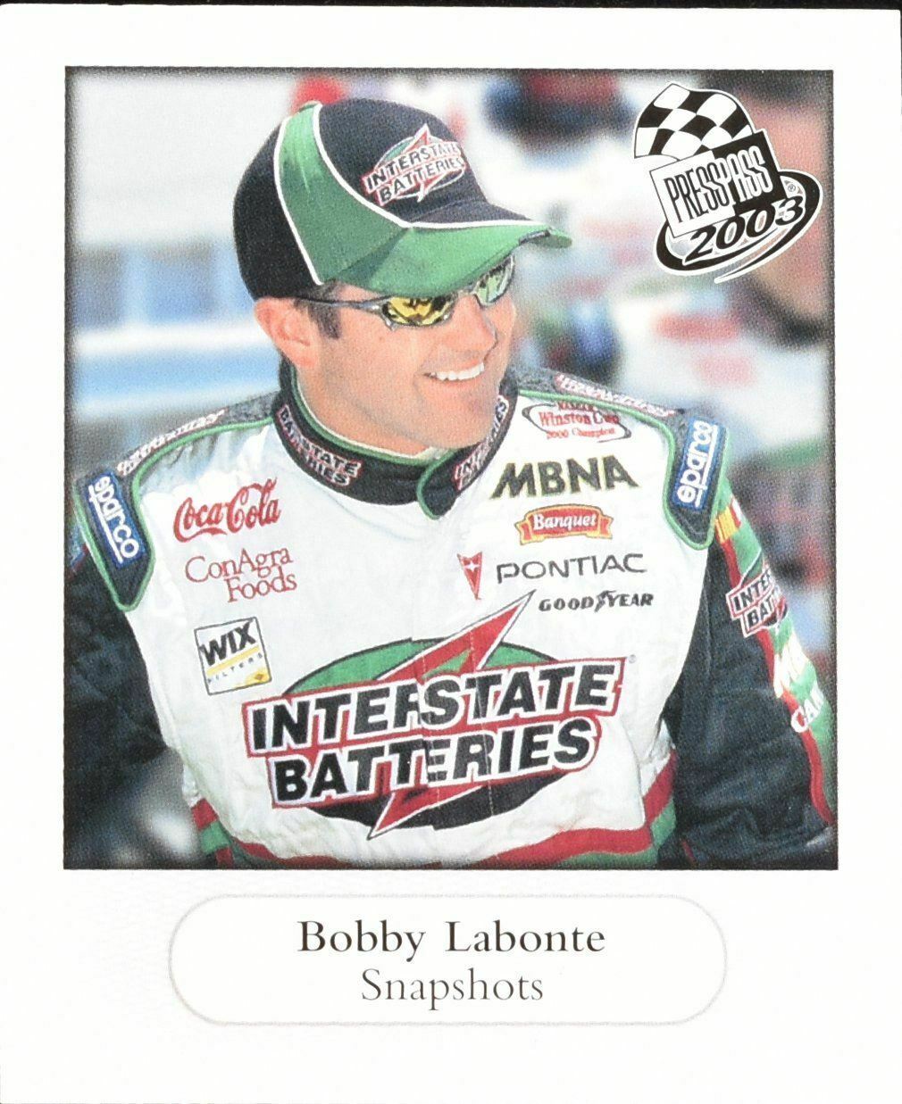 Bobby Labonte SS 13/36 Press Pass 2003 Snapshots Nascar Racing Card