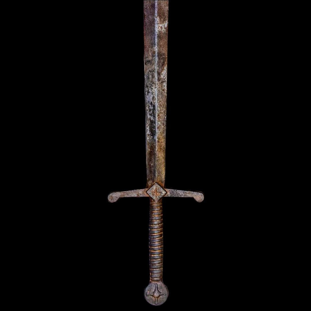Ancient Iron Sword Masonic Style European Catholic Templar Casted Sword Vintage