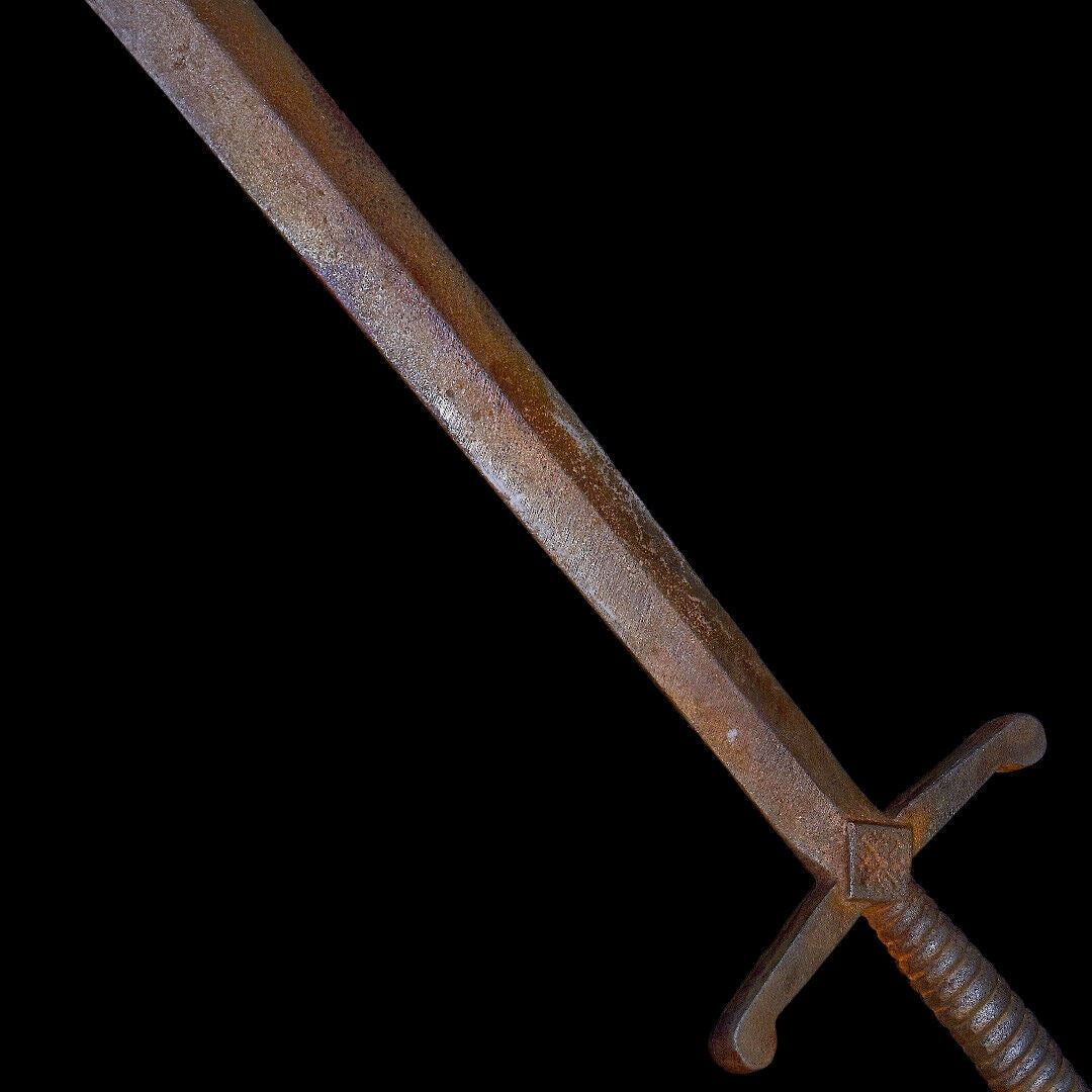 Ancient Iron Sword Masonic Style European Catholic Templar Casted Sword Vintage