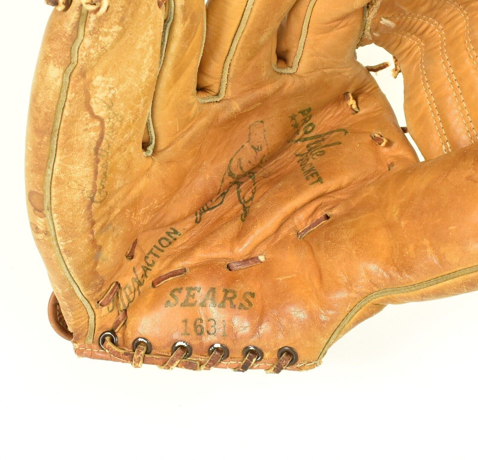 Vintage Baseball Glove Sears Roebuck & Co Glove #1631 Pro Pocket