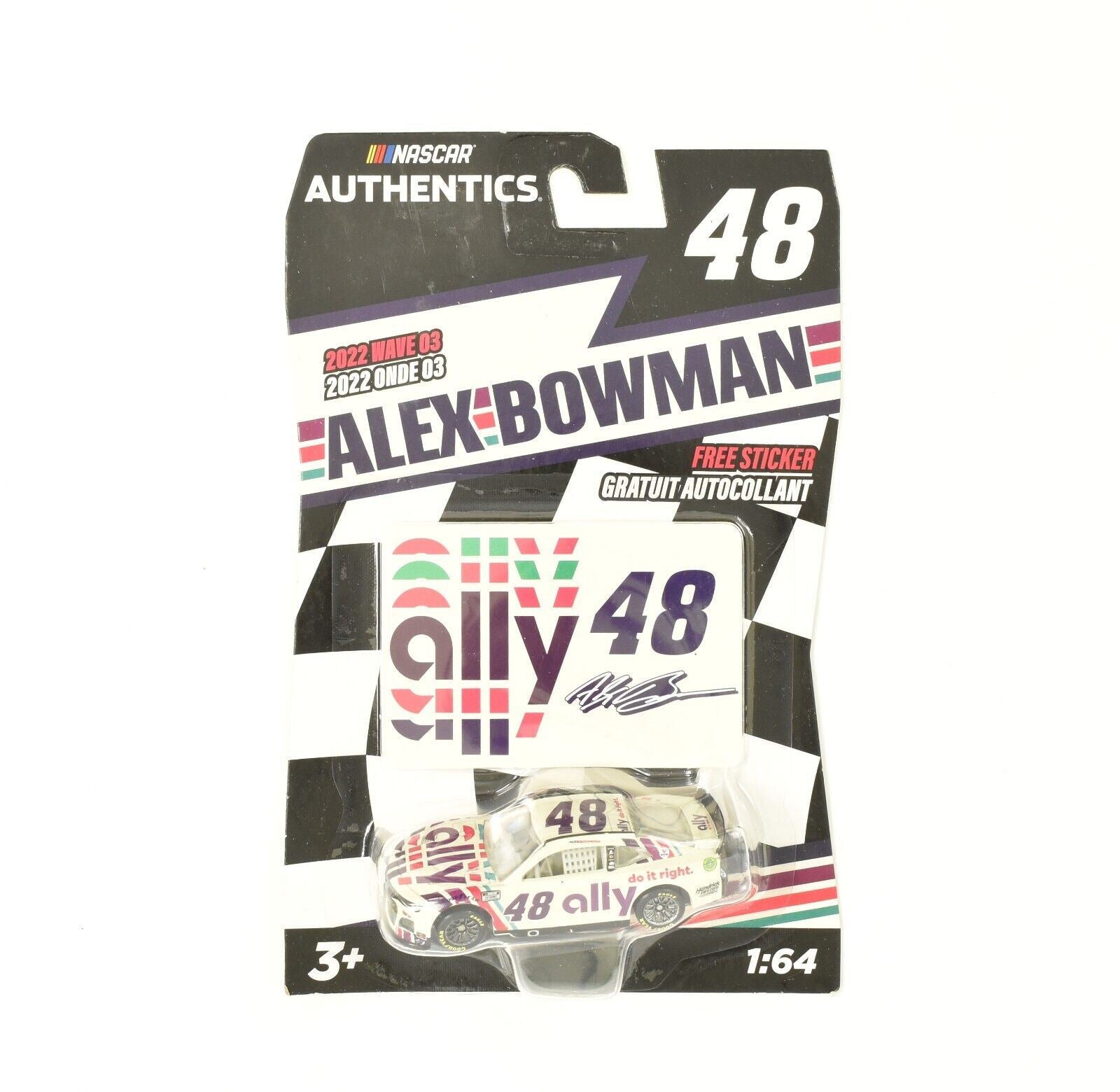 Alex Bowman #48 ally NASCAR Authentics 2022 Wave 3 Hendrick Chevy 1/64 Die-Cast