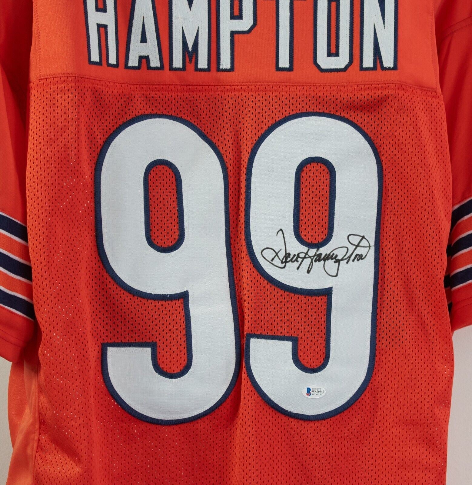 Dan Hampton Chicago Bears Football Jersey Signed-Beckett Authenticated! Orange