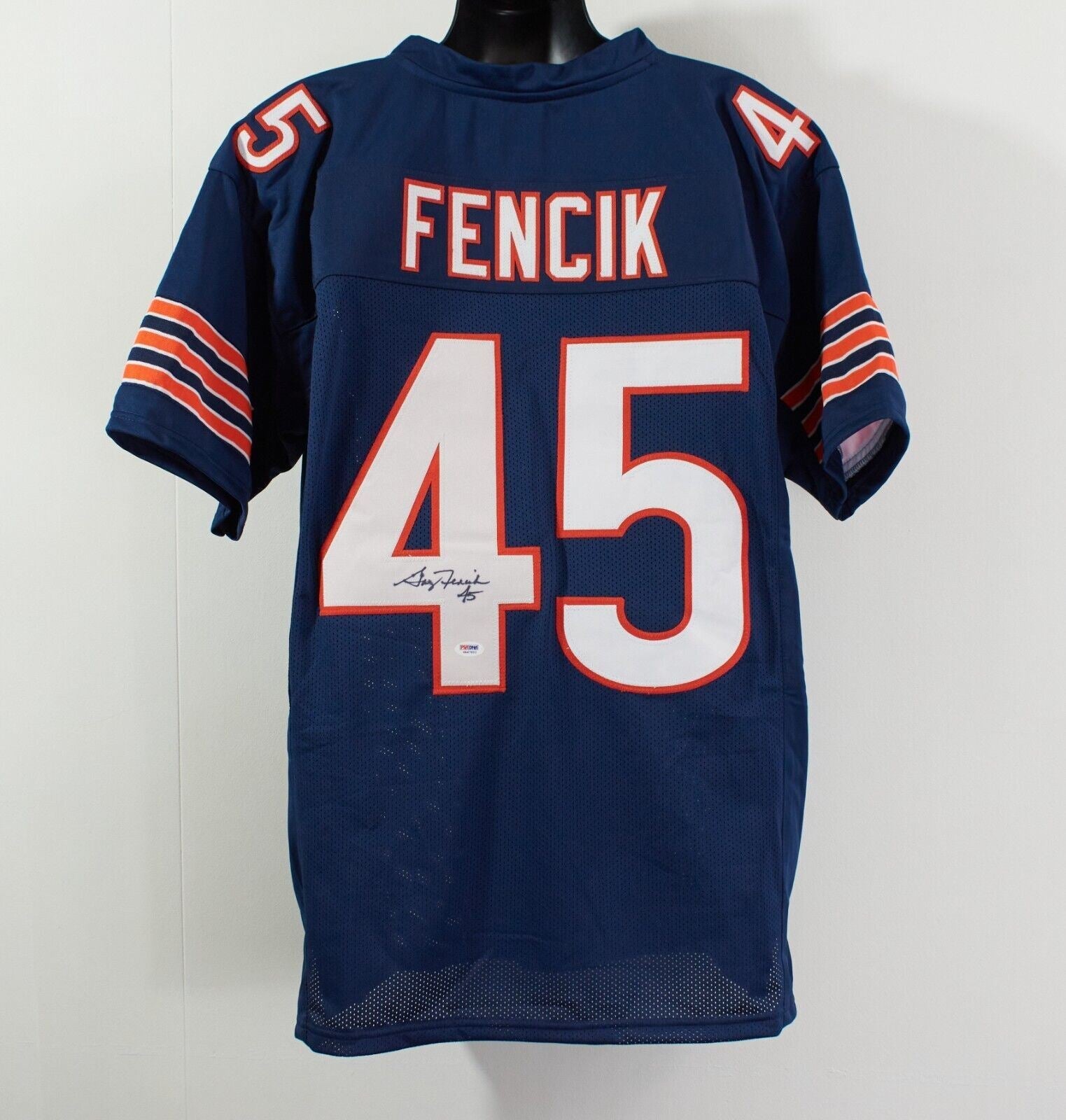 Gary Fencik Signed Autograph Custom Sewn Navy Chicago Bears Jersey PSA COA