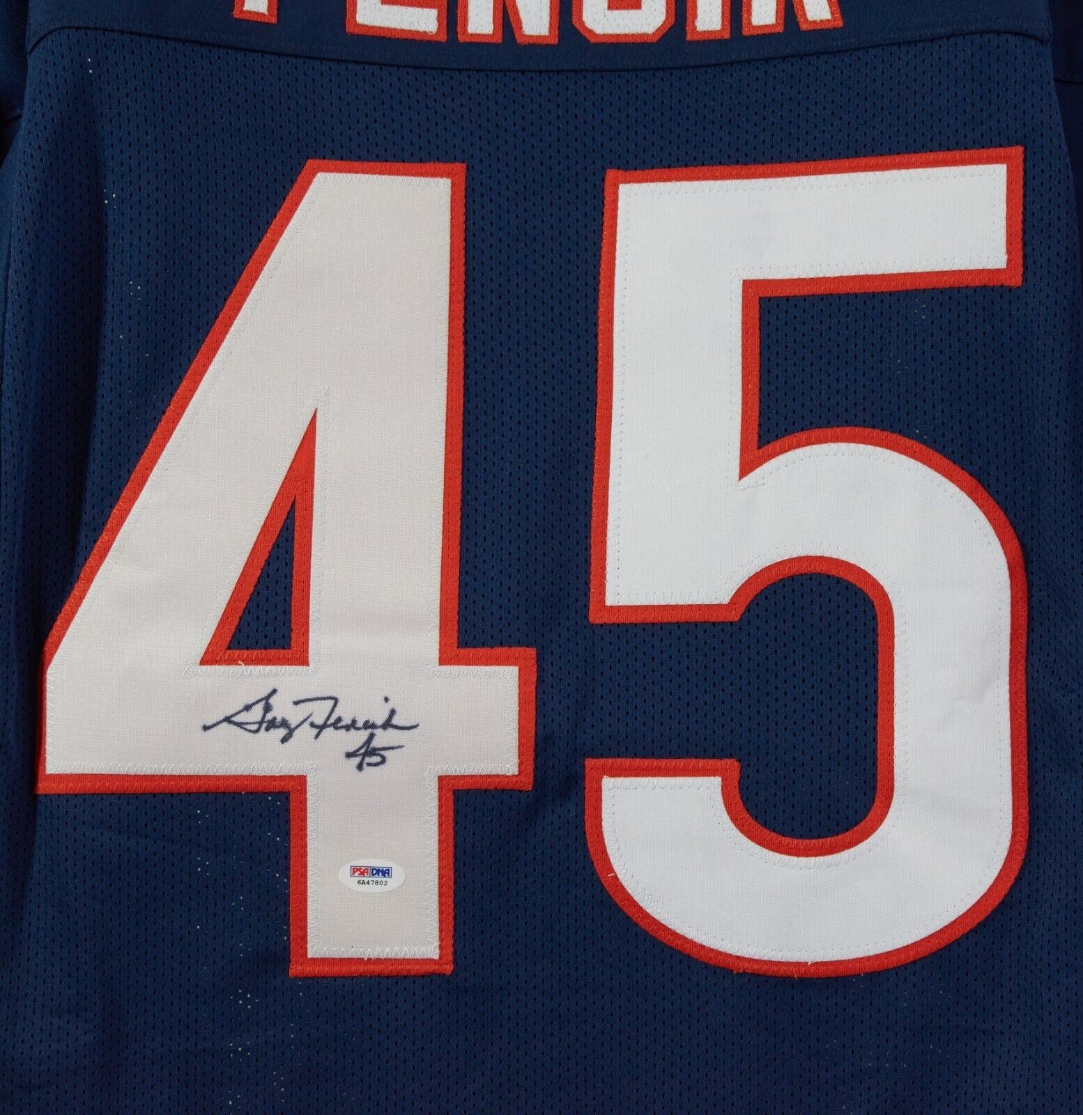 Gary Fencik Signed Autograph Custom Sewn Navy Chicago Bears Jersey PSA COA