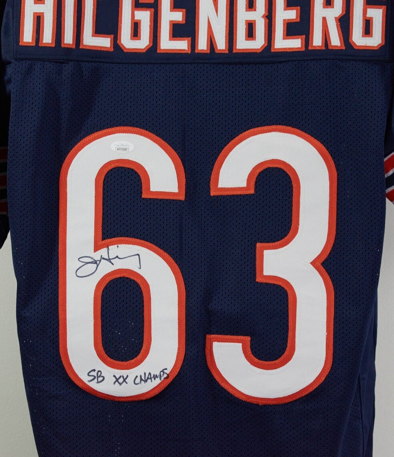 Jay Hilgenberg Chicago Bears 1985 SB XX Signed Auto Pro Style Retro Jersey ~ JSA