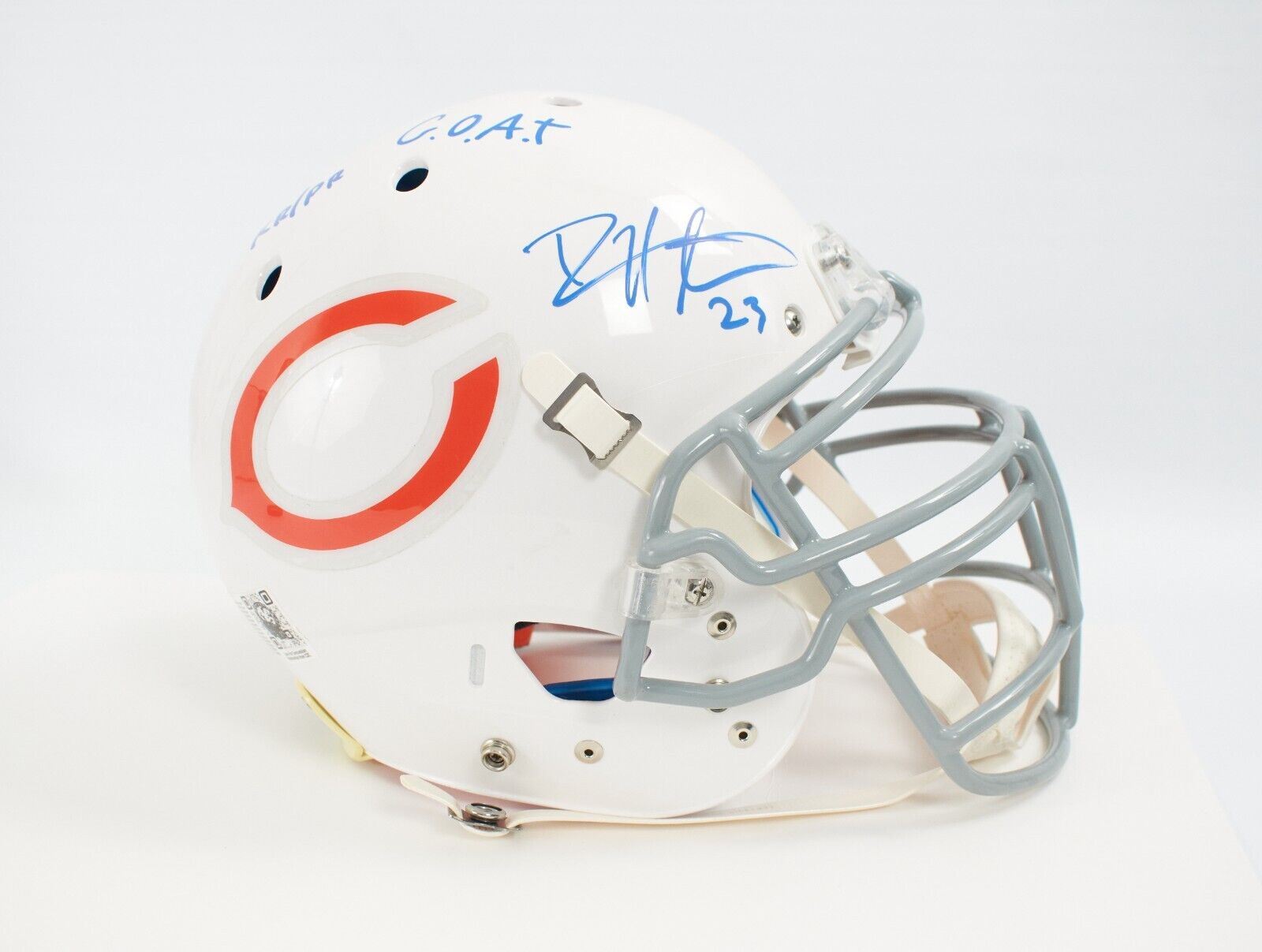 Devin Hester Autographed w/Inscription Schutt Authentic F/S Helmet