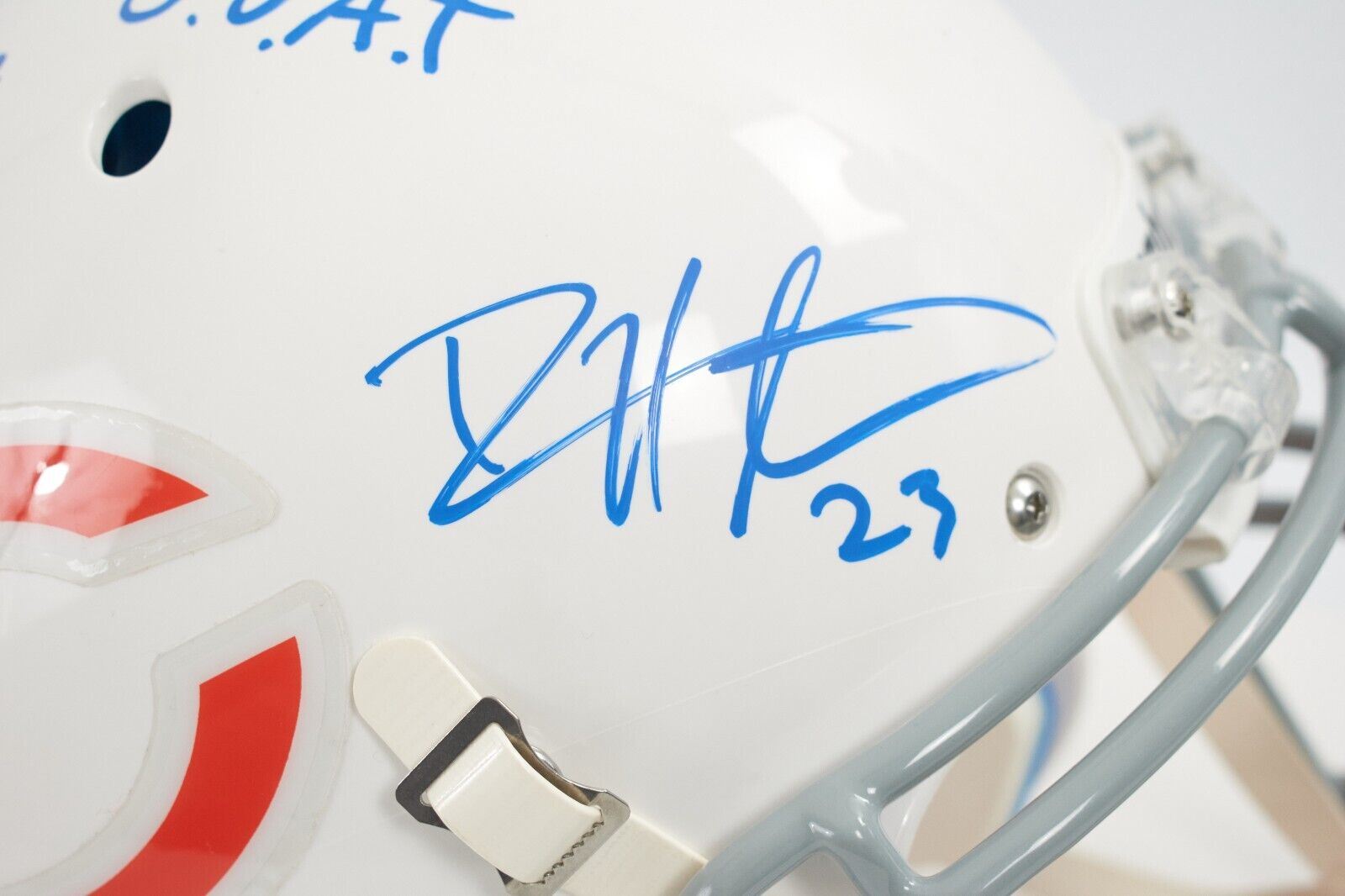 Devin Hester Autographed w/Inscription Schutt Authentic F/S Helmet